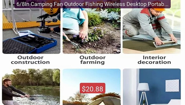 6/8In Camping Fan Outdoor Fishing Wireless Desktop Portable Me... Best Buy 2026 | Great Quality!