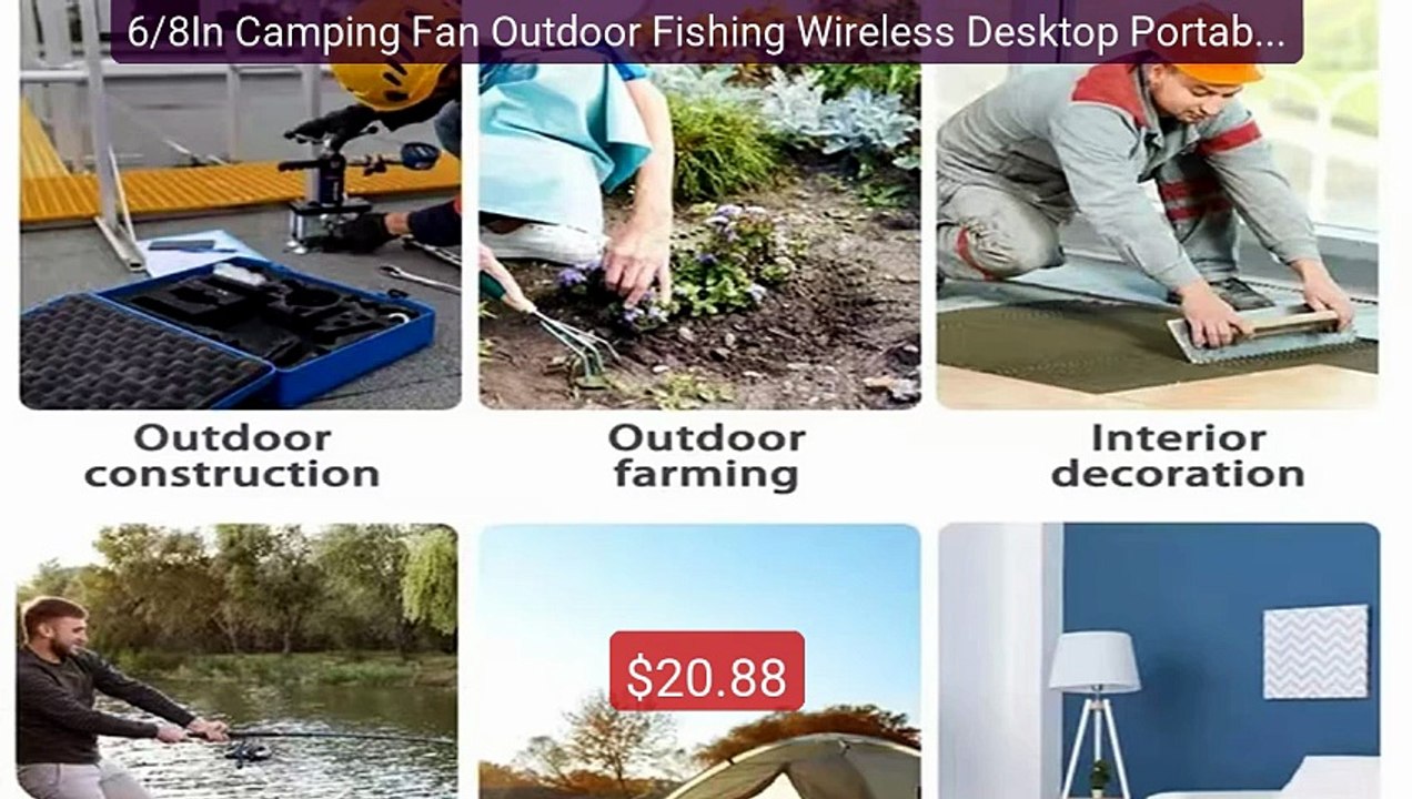 6/8In Camping Fan Outdoor Fishing Wireless Desktop Portable Me... -- Best Buy 2026 | Great Quality!
