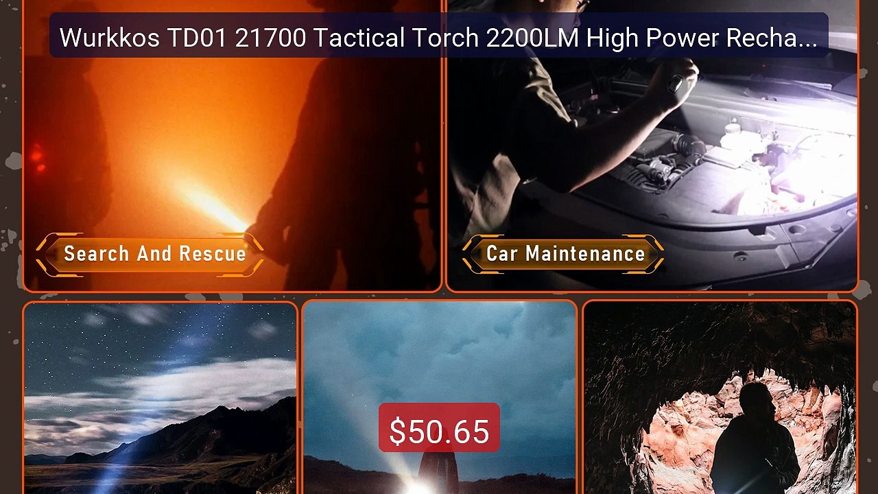 Wurkkos TD01 21700 Tactical Torch 2200LM High Power Rechargeab... -- Best Buy 2026 | Great Quality!