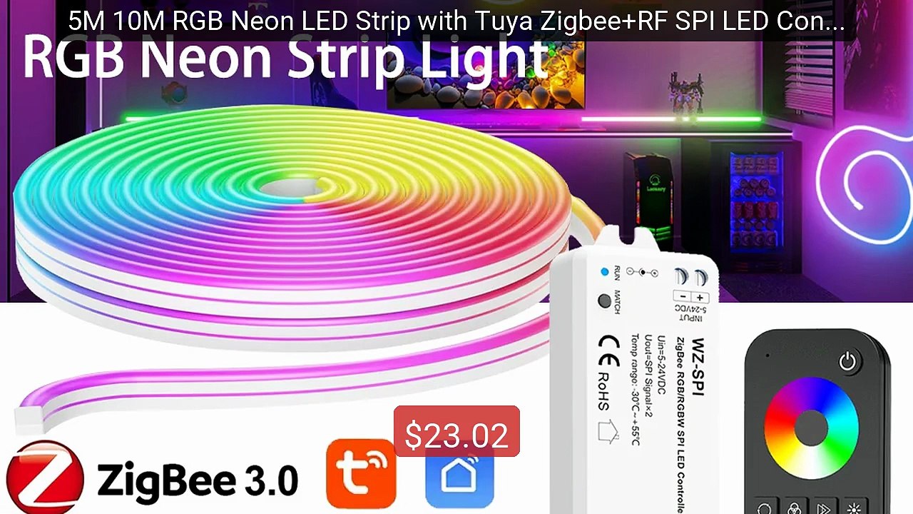 5M 10M RGB Neon LED Strip with Tuya Zigbee+RF SPI LED Contr... -- Top Pick 2026 | Unbeatable Price!