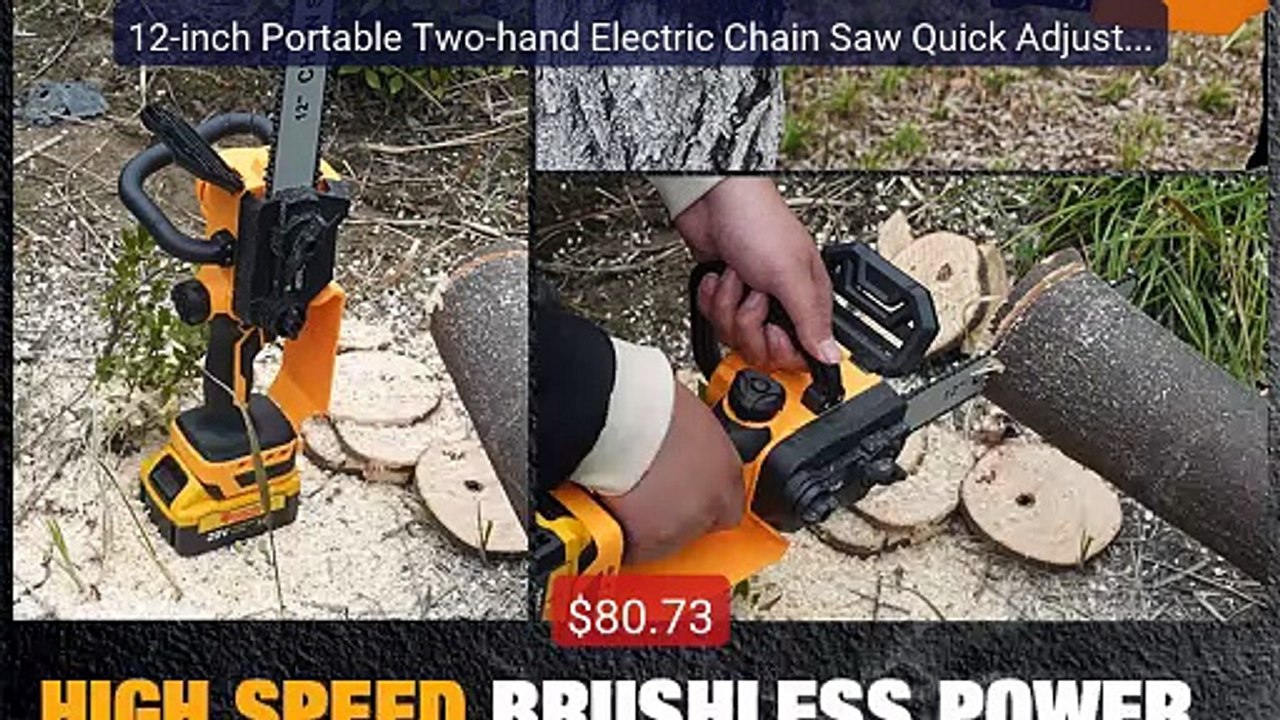 12-inch Portable Two-hand Electric Chain Saw Quick Adjustment Chain... -- Top Rated 2026 | Buy Now!