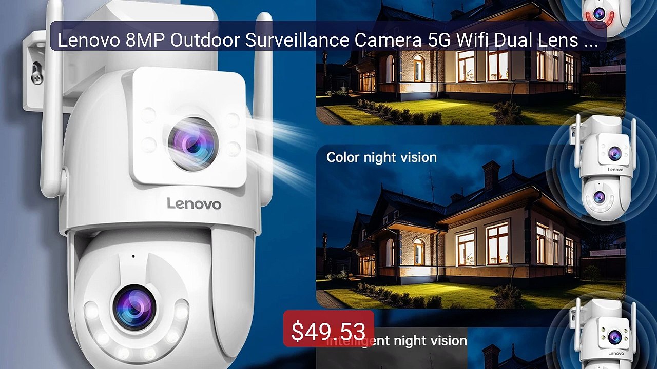 Lenovo 8MP Outdoor Surveillance Camera 5G Wifi Dual Lens PTZ I... -- Best Buy 2026 | Great Quality!