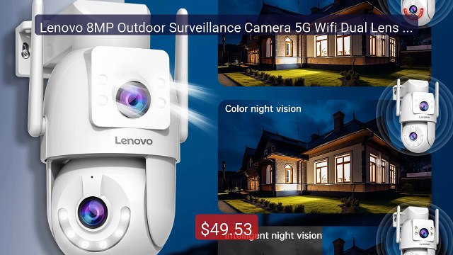 Lenovo 8MP Outdoor Surveillance Camera 5G Wifi Dual Lens PTZ I... Best Buy 2026 | Great Quality!