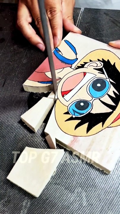 ​Deeply Relaxing Wood Carving Art: Luffy with Sunglasses Drawing 🕶️ | Top G7 ASMR