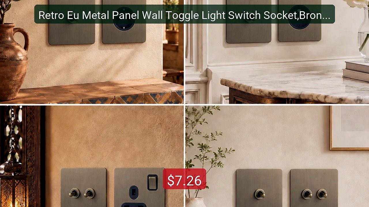Retro Eu Metal Panel Wall Toggle Light Switch Socket,Bronzed A... -- Hot Deal 2026 | Limited Offer!
