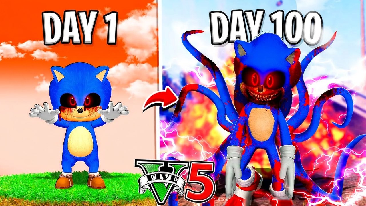 I Survived 100 Days as SONIC.EXE in GTA 5! (Sonic.exe Movie Mod)