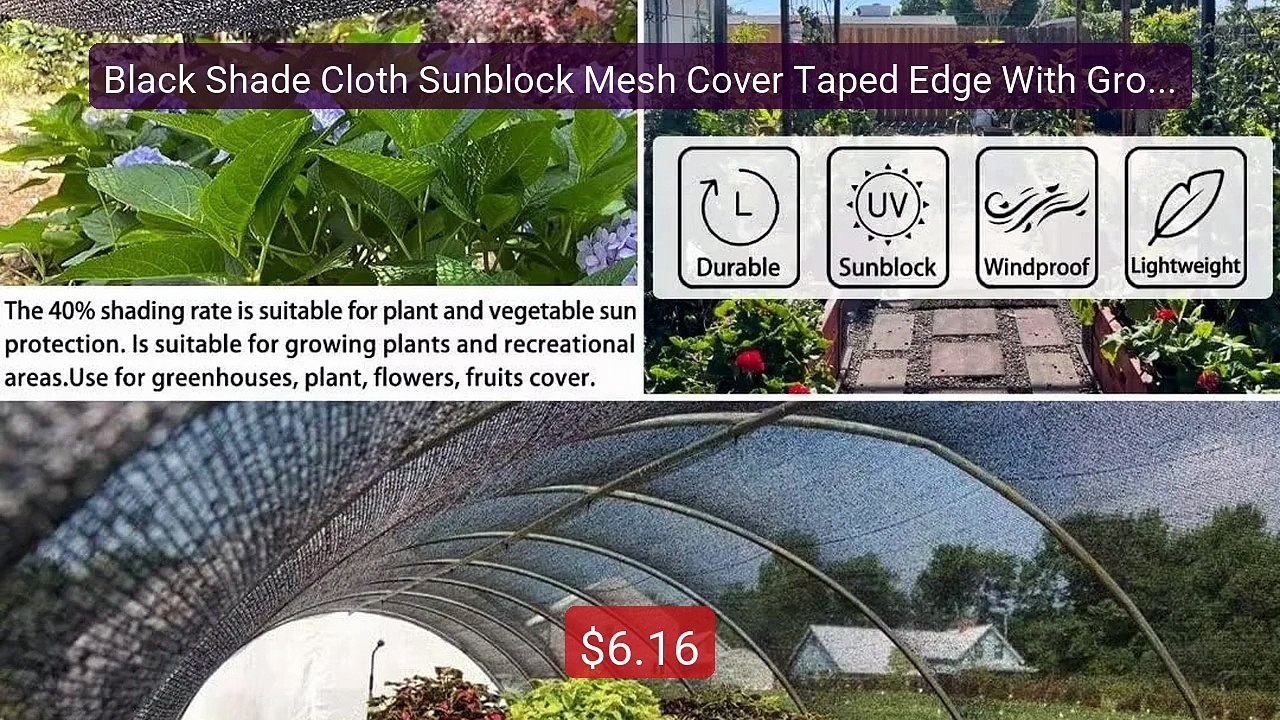Black Shade Cloth Sunblock Mesh Cover Taped Edge With Grommets... -- Best Buy 2026 | Great Quality!