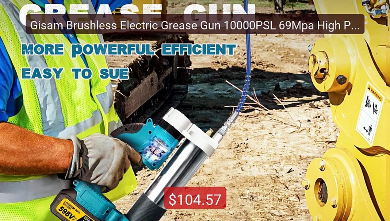 Gisam Brushless Electric Grease Gun 10000PSL 69Mpa High Pressure C... -- Best Deal 2026 | Shop Now!