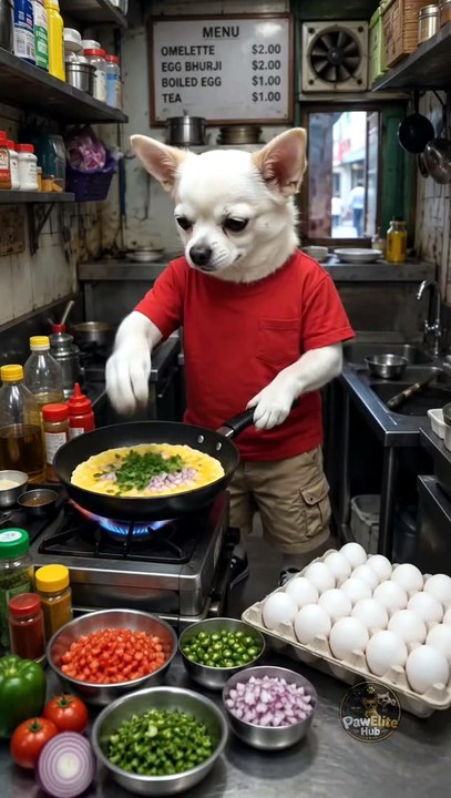 Chihuahua trusted the Bully Dog with his omelette for a moment... but what happened next was hilarious!