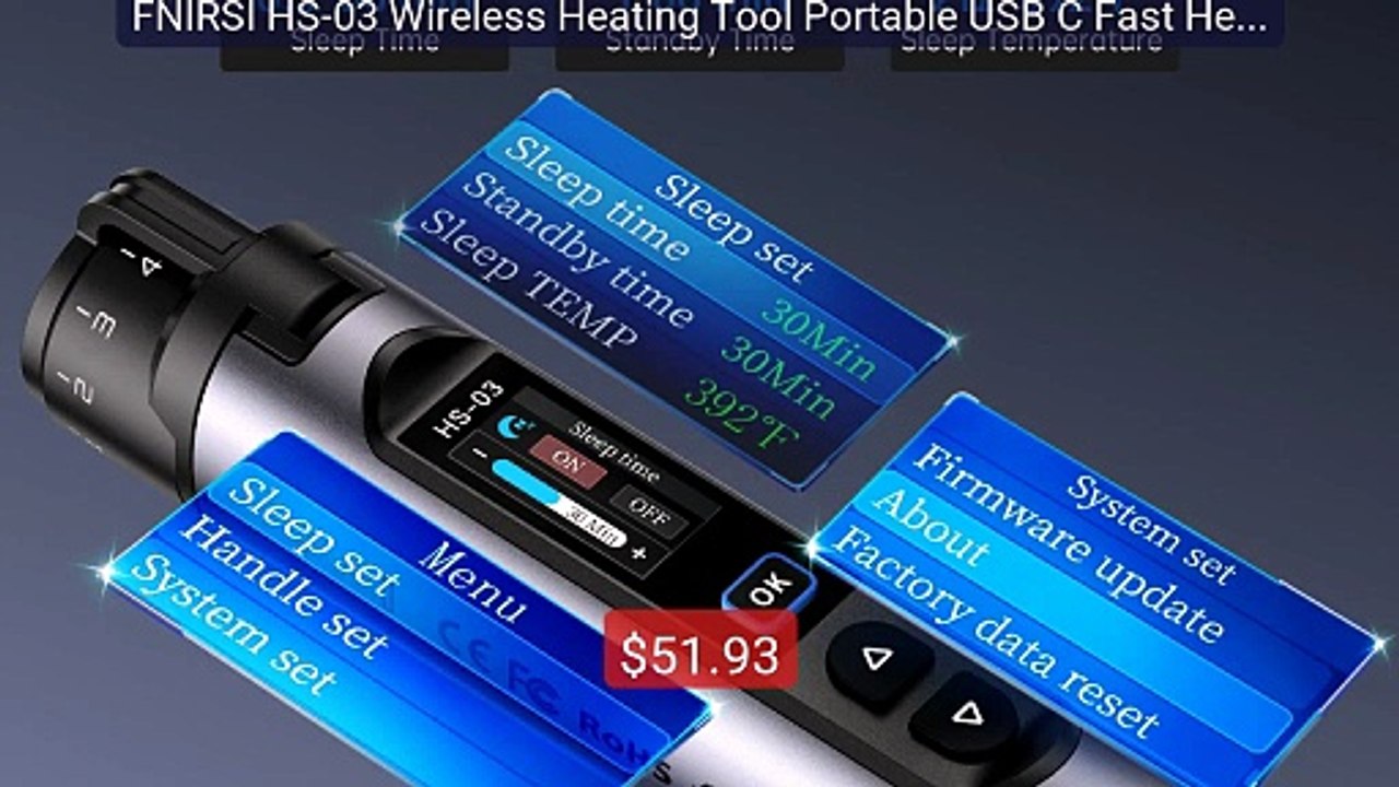 FNIRSI HS-03 Wireless Heating Tool Portable USB C Fast Heating... -- Best Buy 2026 | Great Quality!