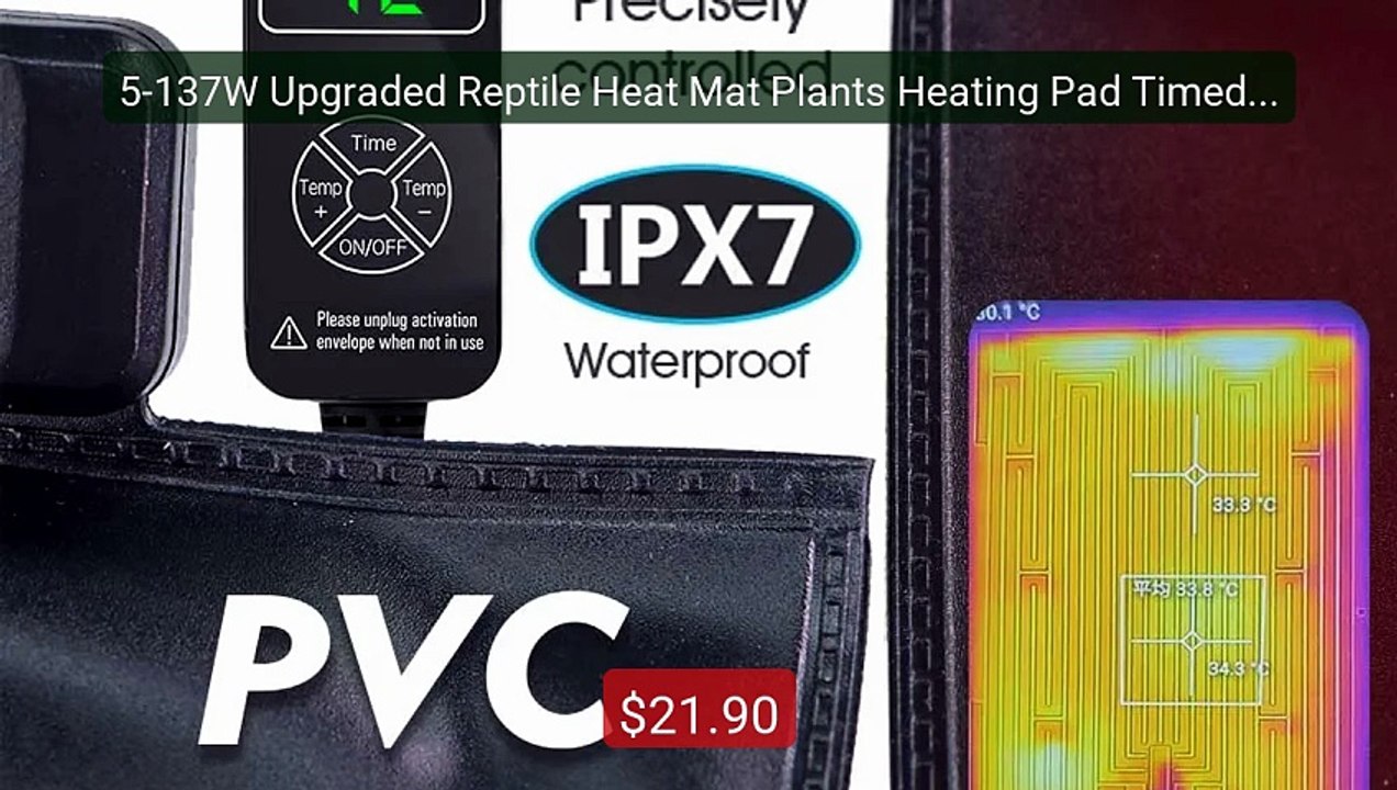 5-137W Upgraded Reptile Heat Mat Plants Heating Pad Timed Adj... -- Amazing Value 2026 | Must Have!