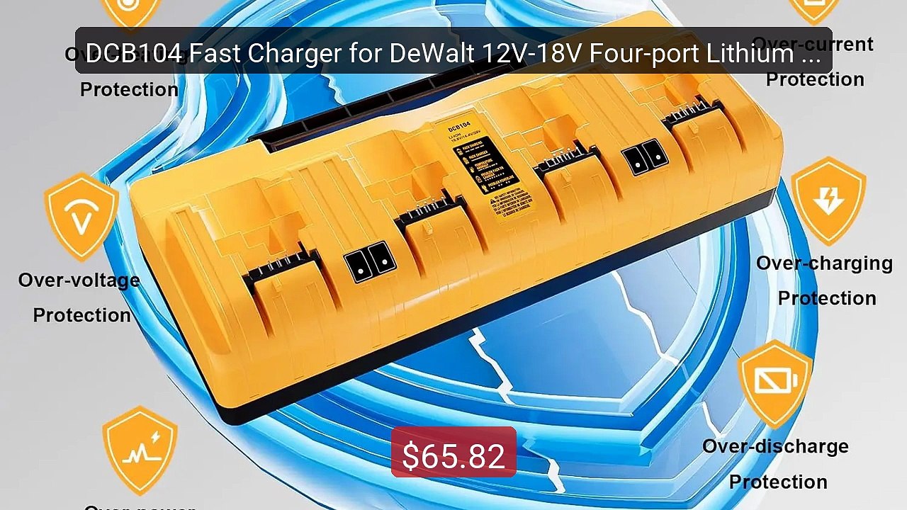 DCB104 Fast Charger for DeWalt 12V-18V Four-port Lithium Ba... -- Top Pick 2026 | Unbeatable Price!
