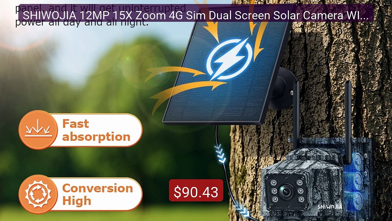 SHIWOJIA 12MP 15X Zoom 4G Sim Dual Screen Solar Camera WIFI Outdoor... -- Top Rated 2026 | Buy Now!
