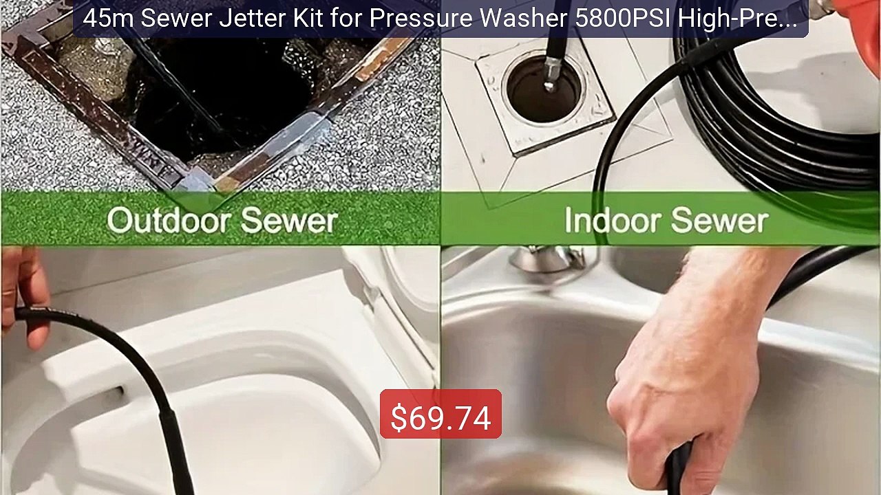 45m Sewer Jetter Kit for Pressure Washer 5800PSI High-Pressure... -- Best Buy 2026 | Great Quality!