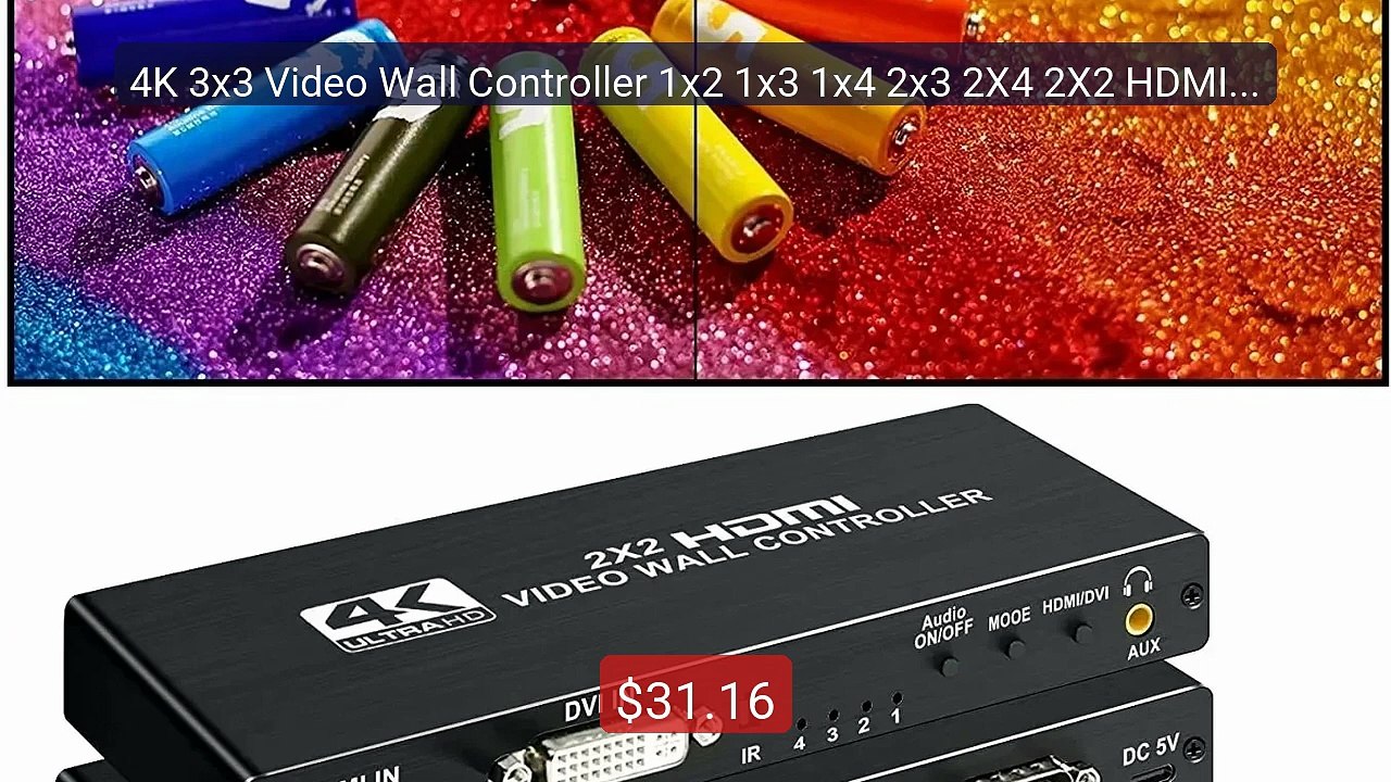 4K 3x3 Video Wall Controller 1x2 1x3 1x4 2x3 2X4 2X2 HDMI V... -- Top Pick 2026 | Unbeatable Price!