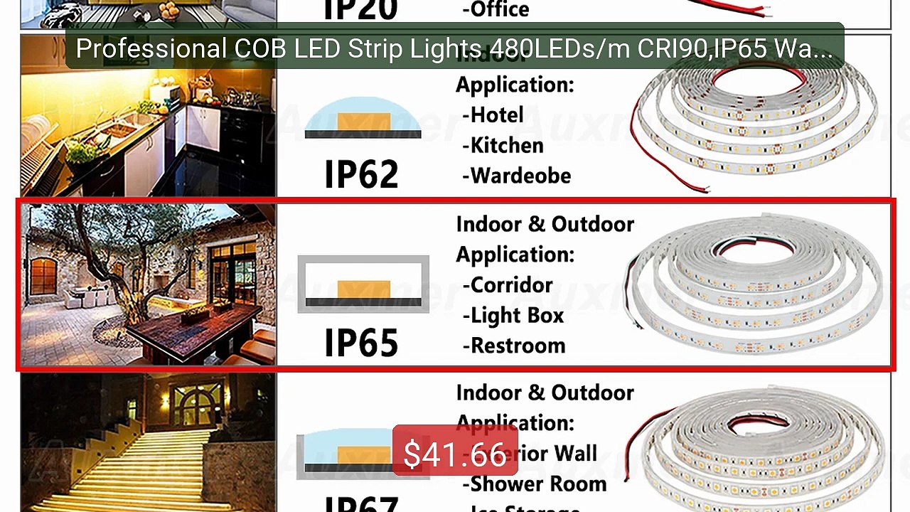 Professional COB LED Strip Lights 480LEDs/m CRI90,IP65 Wate... -- Top Pick 2026 | Unbeatable Price!