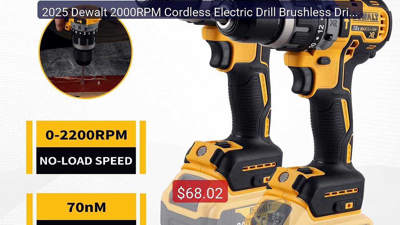 2025 Dewalt 2000RPM Cordless Electric Drill Brushless Drive... -- Top Pick 2026 | Unbeatable Price!