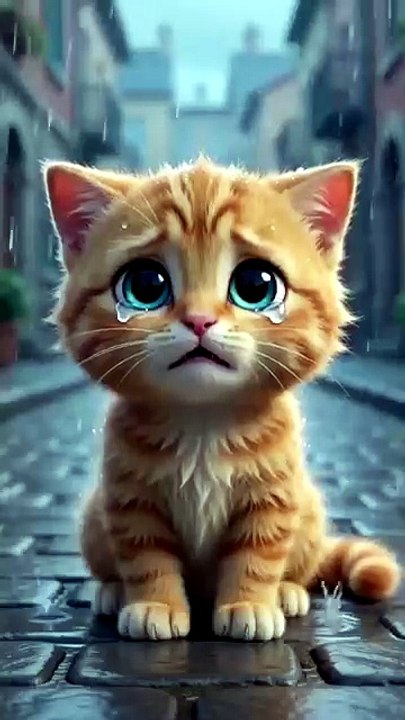 Sad Kitten's Magical Surprise! 🌧️🍭 #shorts  #animation