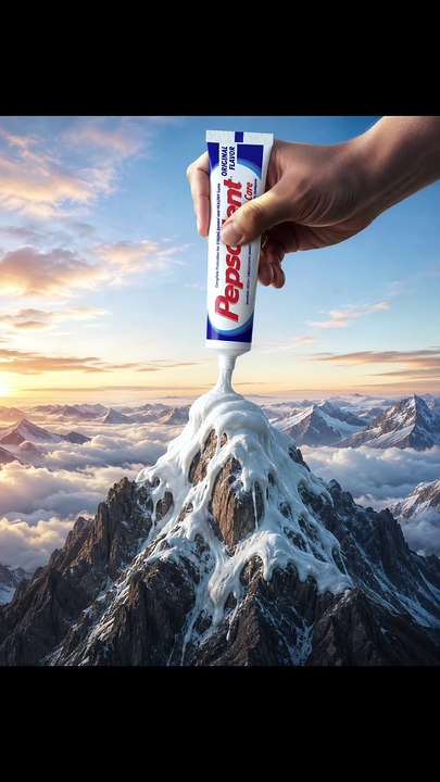 Ever wonder how to make toothpaste look like it's covering a whole mountain? Here's the free AI prompt that did it