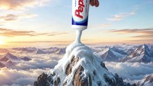 Ever wonder how to make toothpaste look like it's covering a whole mountain? Here's the free AI prompt that did it