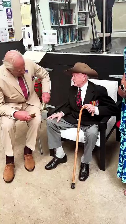 Watch as King Charles III sits down with 104-year-old war veteran James Fenton in the Isle of Man