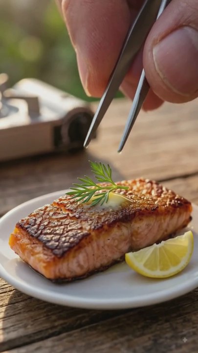 Miniature Pan-Seared Garlic Butter Salmon 🧈🐟 | Tiny Cooking Perfection