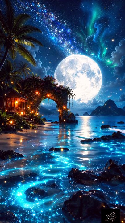 Escape to a Dreamlike Moonlit Paradise | AI Cinematic Fantasy
