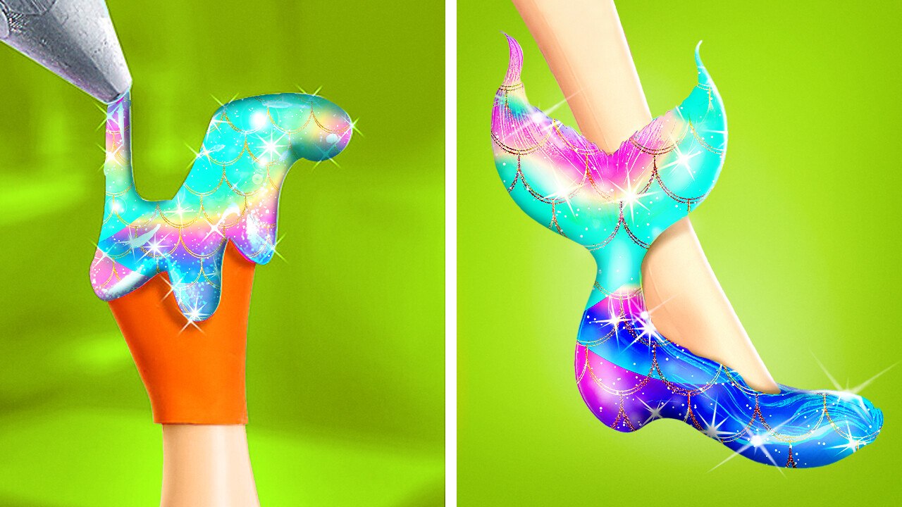 😱MERMAID`S BEST MAKEOVER 🧜‍♀️ 3D Pen Crafts & DIY Hacks How to Be a Mermaid by 123 GO! GOLD