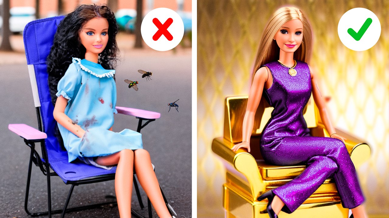 EXTREME RICH VS BROKE DOLL ROOM MAKEOVER || Mean VS Nice Barbie Makeover By 123 GO! GOLD