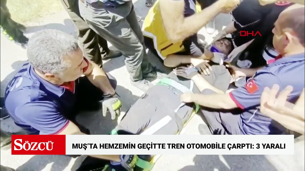 Muş’ta hemzemin geçitte tren otomobile çarptı: 3 Yaralı