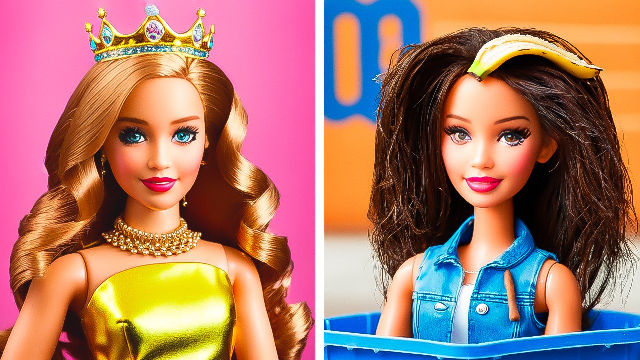 RICH VS BROKE BARBIE MAKEOVER || DIY Doll Transformation! Cool Ideas And Tips By 123 GO! GOLD