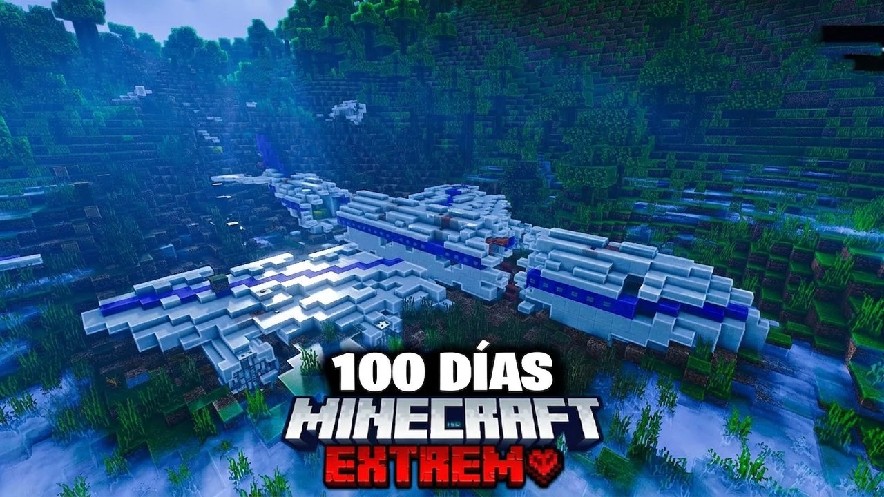 Sobreviví 100 días en un avión estrellado en Jurassic Park de Minecraft