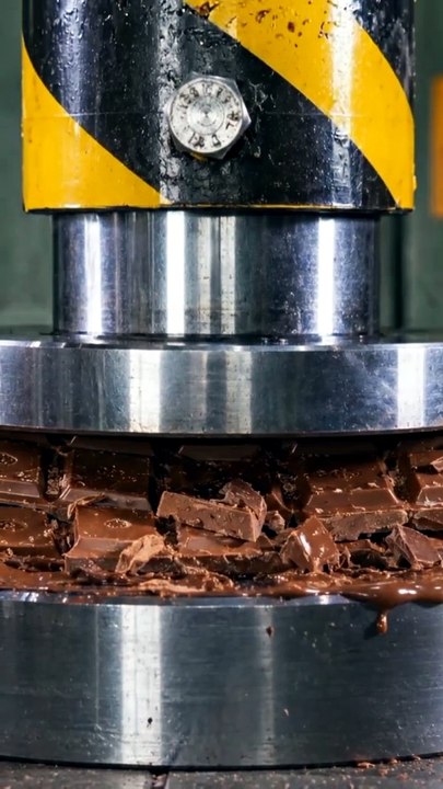 Hydraulic press vs chocolate| asmr satisfying