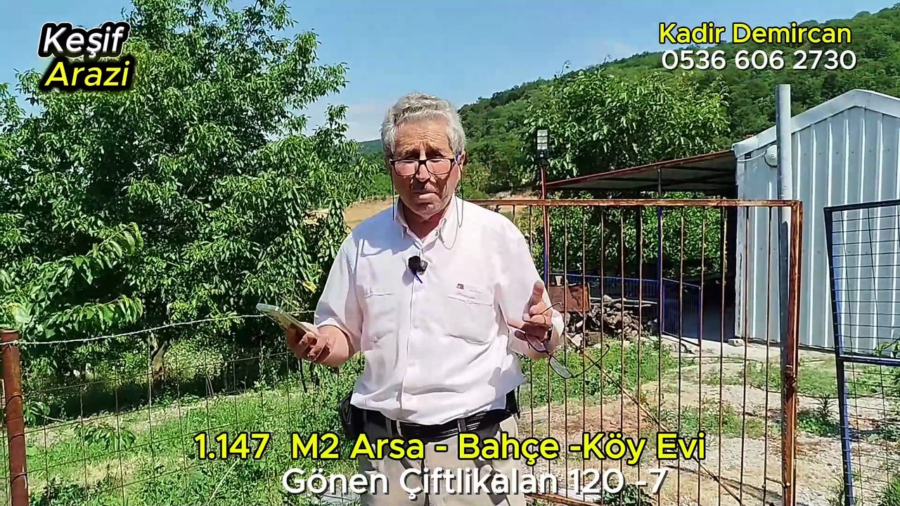 1.147 M2 Satılık Arsa Bahçe ve Köy Evi- Keşif Arazi. Balıkesir Gönen Çiftlikalan Köyü 120 ada 7 parsel