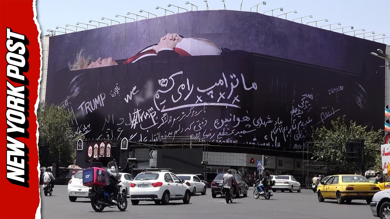 Massive billboard depicting Trump dead erected in busy Tehran square
