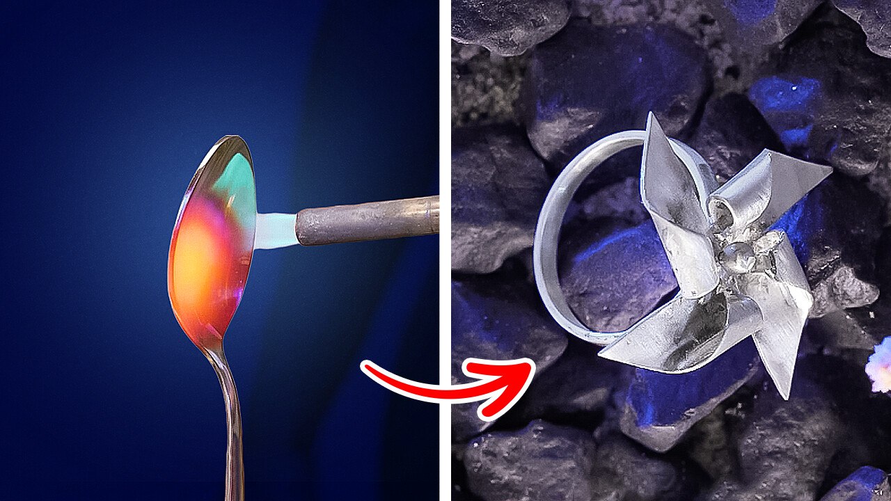 Creative Handmade Jewelry Ideas: Unique Windmill & Crystal Rings