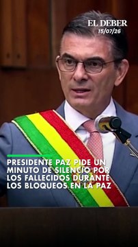 Presidente Paz pide un minuto de silencio por los fallecidos durante los bloqueos en La Paz
