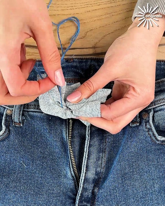 Easy fix for loose buttons on jeans 👌🧵