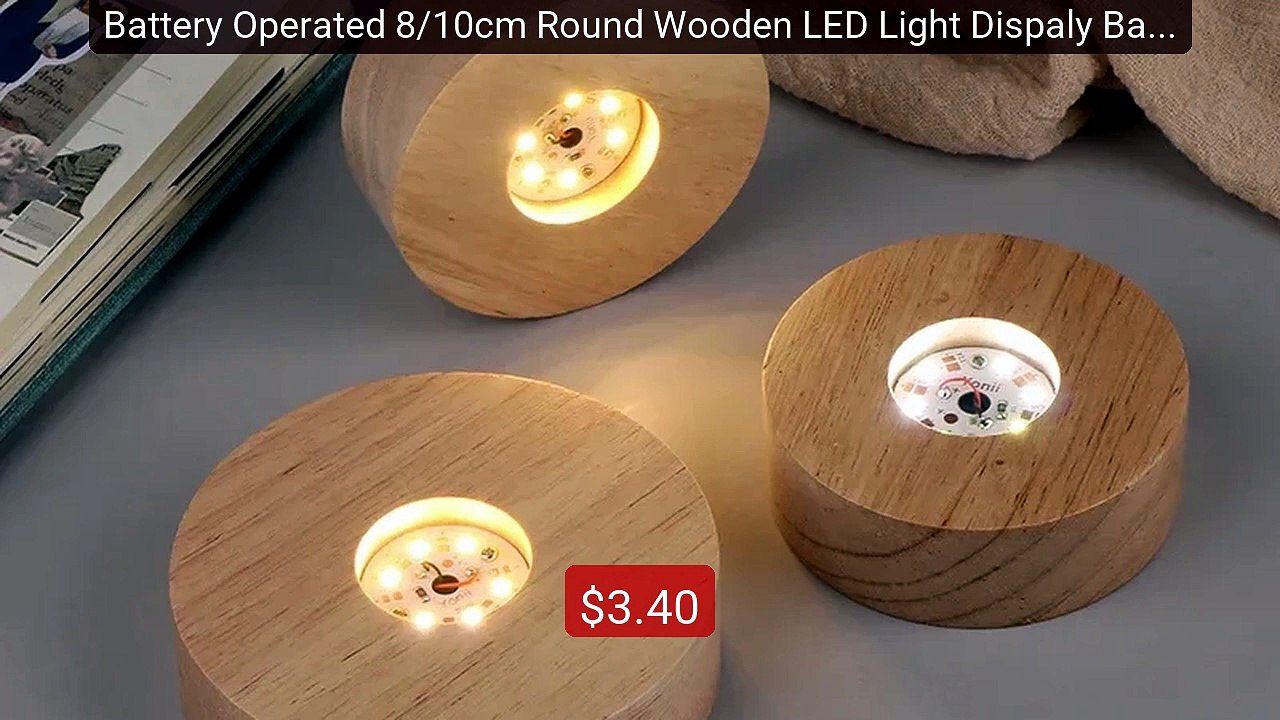 Battery Operated 8/10cm Round Wooden LED Light Dispaly Base Stand ... -- Best Deal 2026 | Shop Now!