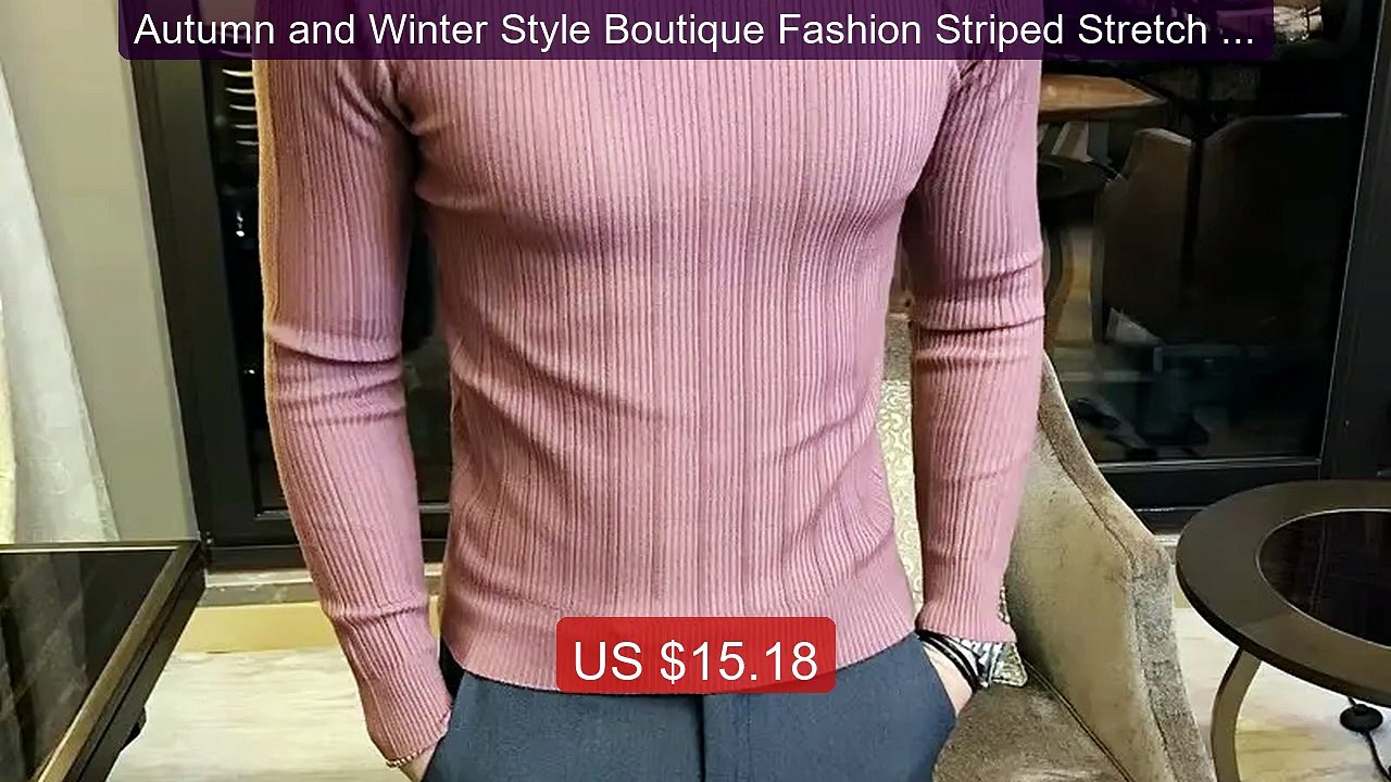 Autumn and Winter Style Boutique Fashion Striped Stretch Comfort Me... -- Top Rated 2026 | Buy Now!