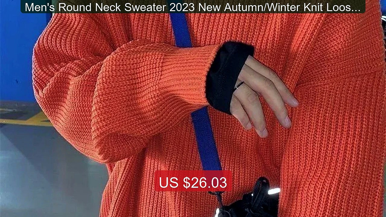 Men's Round Neck Sweater 2023 New Autumn/Winter Knit Loose ... -- Top Pick 2026 | Unbeatable Price!