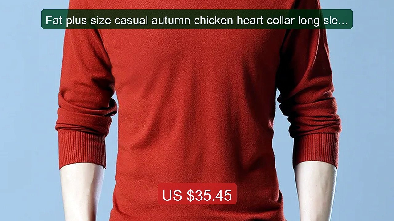 Fat plus size casual autumn chicken heart collar long sleeved ... -- Best Buy 2026 | Great Quality!