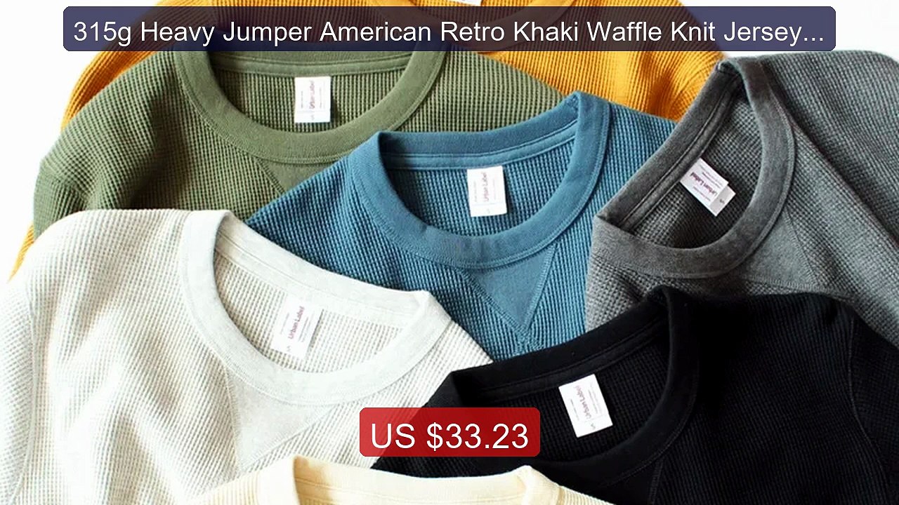 315g Heavy Jumper American Retro Khaki Waffle Knit Jersey C... -- Top Pick 2026 | Unbeatable Price!