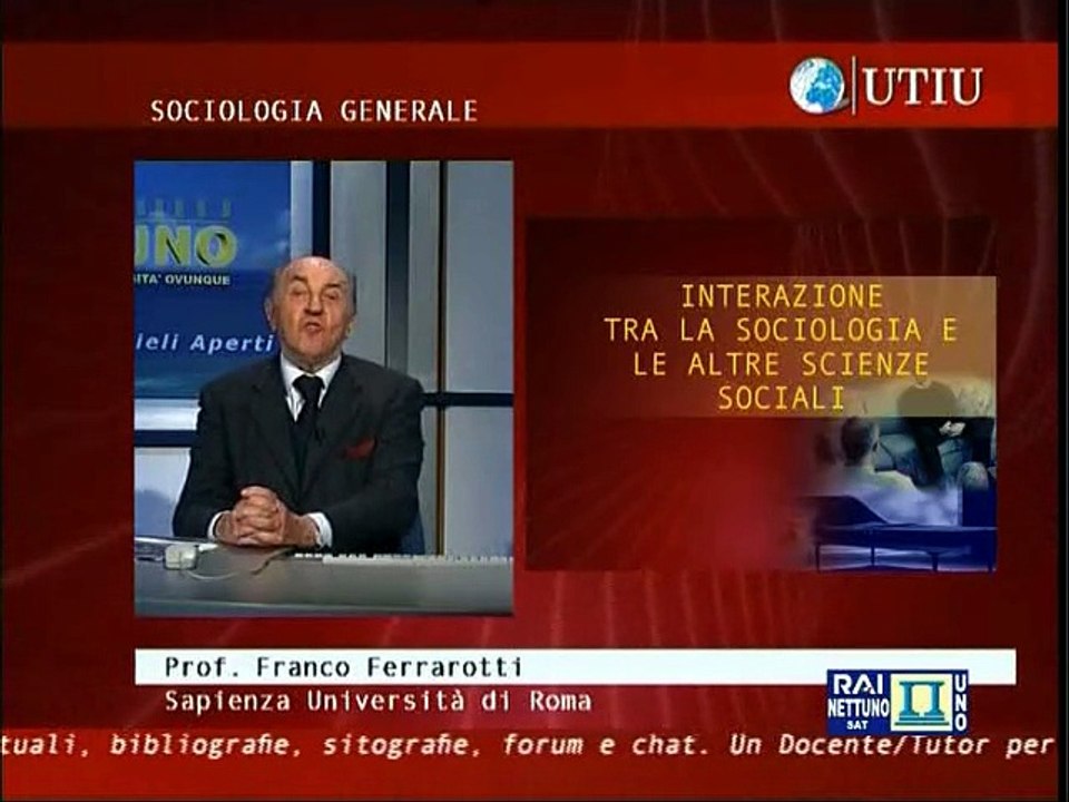 Sociologia generale - Lez 04 - Interazione tra sociologia e le altre scienze sociali