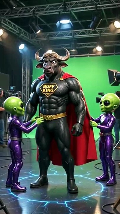 😂 Buffalo Becomes a Galaxy Movie Hero! 👽🎬 | Buffalo vs Aliens | Funny AI Animal Animation | AI MAMA THIRU