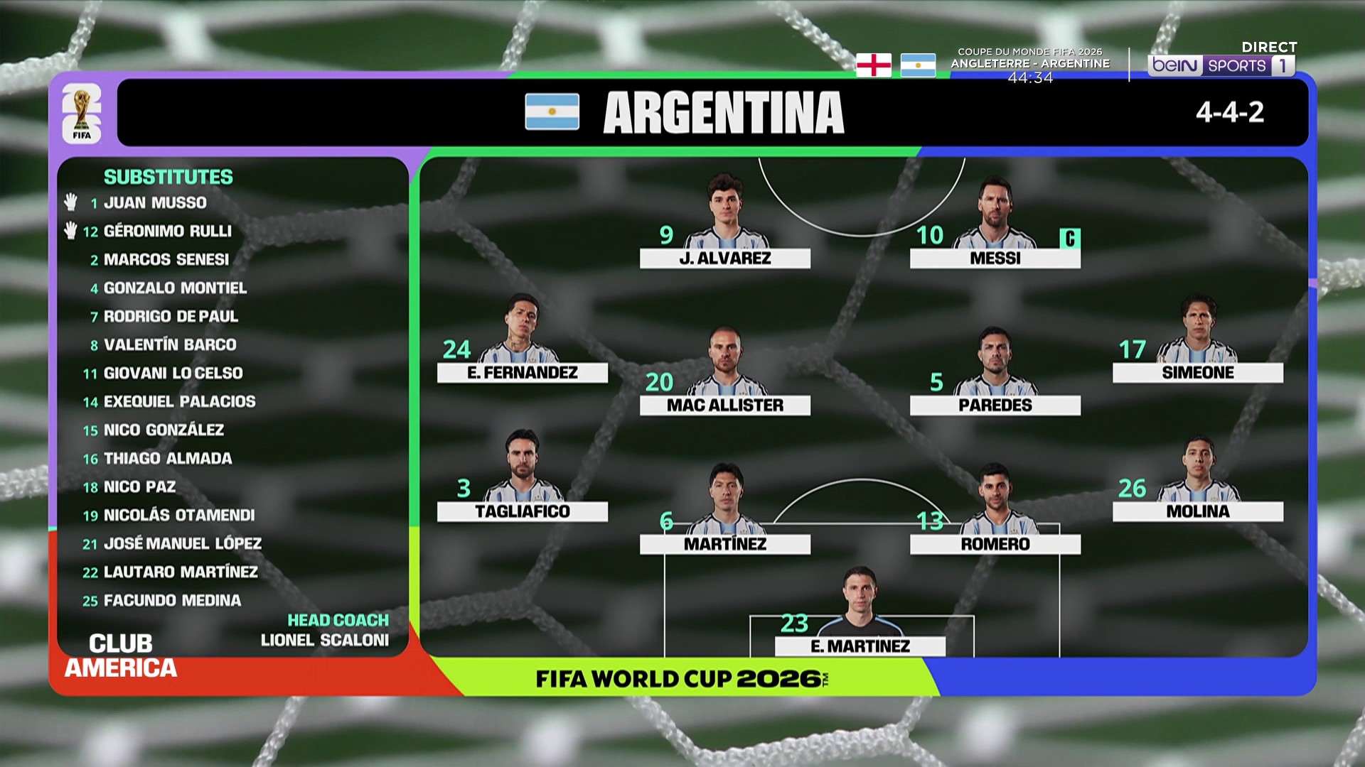 Coupe du Monde 2026 : Pas mal de surprises... Les compos d'Angleterre-Argentine