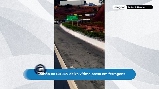 Colisão na BR-259 deixa vítima presa em ferragens