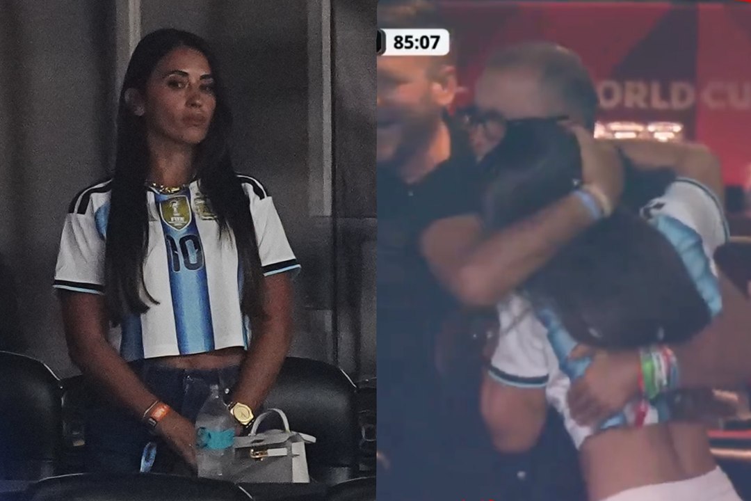 Antonela Roccuzzo couldn't hold back the tears after Argentina's crucial goal