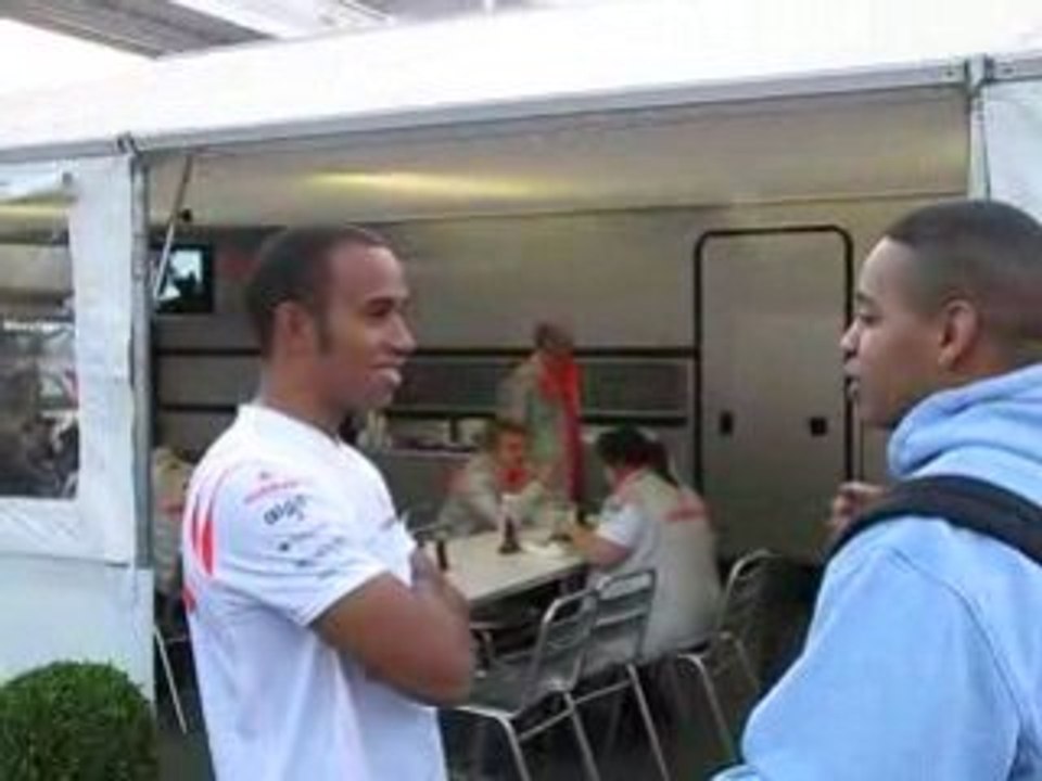 2 Hamilton Paddock Barcelona April 2008