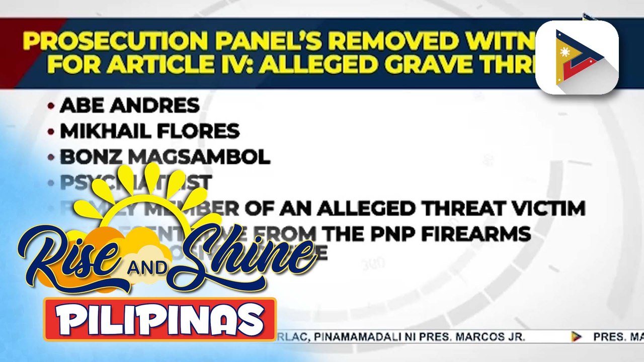Anim na testigo ng House Prosecution Panel, hindi na ihaharap para sa Article IV ng impeachment complaint vs. VP Duterte | ulat ni Sheila Natividad